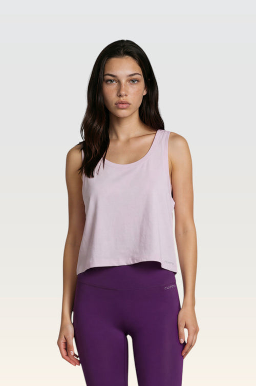 W Moon Air Cropped Singlet Tank - Orchid