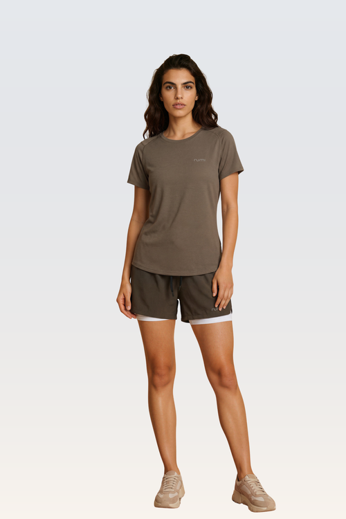 U StarAir Train Shorts With Lining - Cocoa